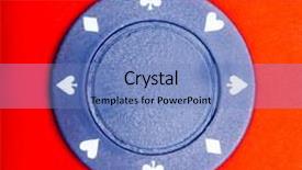  Presentation with set of poker chip - Audience pleasing PPT theme consisting of chip for poker on table backdrop and a  colored foreground