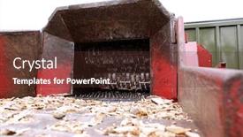  Presentation with chip - Beautiful PPT theme featuring chip grinder machine closeup backdrop and a tawny brown colored foreground