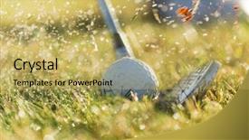  Presentation with golf - Slide deck having chipping a golf ball onto background and a yellow colored foreground