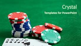  Presentation with poker chips - Presentation enhanced with chips and royal flush background and a ocean colored foreground
