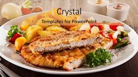  Presentation with stir fried bok choy - Cool new theme with chips food - fried pork chop baked potatoes backdrop and a  colored foreground