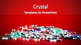  Presentation with poker chips - Audience pleasing PPT theme consisting of chips for on red poker table backdrop and a gray colored foreground