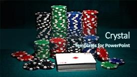  Presentation with poker chips - Amazing slides having chips for poker with pile backdrop and a navy blue colored foreground