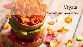  Presentation with vegan diet - Beautiful PPT theme featuring chips from carrot beet parsnip backdrop and a lemonade colored foreground