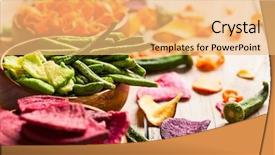  Presentation with food chips - Cool new PPT theme with chips from carrot beet parsnip backdrop and a yellow colored foreground