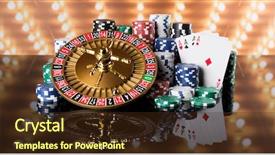  Presentation with roulette - Slides enhanced with chips on gaming table roulette background and a tawny brown colored foreground