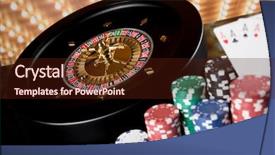  Presentation with roulette - Slides featuring chips on gaming table roulette background and a wine colored foreground