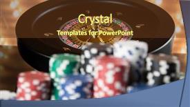  Presentation with roulette - Colorful PPT layouts enhanced with chips on gaming table roulette backdrop and a tawny brown colored foreground