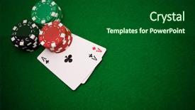  Presentation with poker chips - PPT theme having chips on green casino felt background and a forest green colored foreground