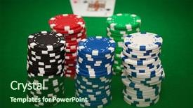  Presentation with blackjack - Audience pleasing PPT layouts consisting of chips on green casino felt backdrop and a forest green colored foreground
