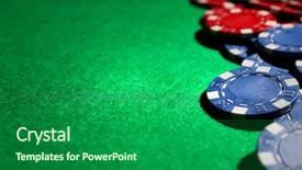  Presentation with casino - PPT layouts consisting of green table in casino background and a forest green colored foreground