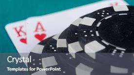 Presentation with round table - Colorful PPT layouts enhanced with chips on the poker table backdrop and a gray colored foreground