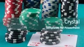  Presentation with round table - Cool new slides with chips on the poker table backdrop and a ocean colored foreground
