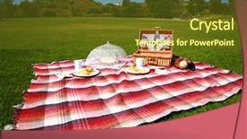  Presentation with baseball field - Amazing PPT layouts having picnic lunch outdoors backdrop and a tawny brown colored foreground