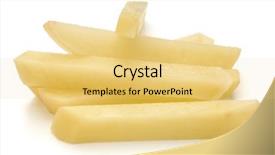  Presentation with prepared salads - Theme with chips popatoes - raw potato sliced strips prepared background and a yellow colored foreground