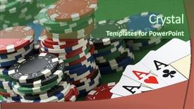  Presentation with poker chips - Beautiful slides featuring chips stacked on a table backdrop and a ocean colored foreground