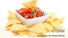  Presentation with nachos - Colorful PPT layouts enhanced with chips with fresh homemade salsa backdrop and a blonde colored foreground