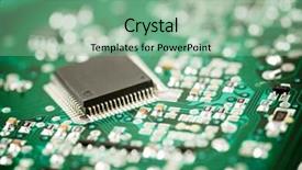 Presentation with chip - Beautiful PPT layouts featuring chipset - chip close up backdrop and a seafoam green colored foreground