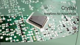  Presentation with chip - Amazing PPT layouts having chipset - chip close up backdrop and a seafoam green colored foreground