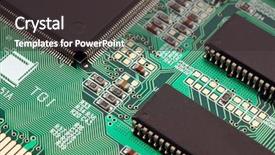  Presentation with computer - Presentation featuring chipset - close-up of computer mainboard background and a dark gray colored foreground