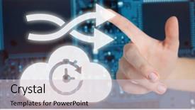  Presentation with blue - Slide set featuring chipset - close-up of cropped hand background and a lemonade colored foreground