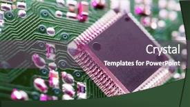  Presentation with chip - Amazing slide deck having chipset - closeup of a chip backdrop and a violet colored foreground