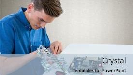  Presentation with digital electronics - Colorful theme enhanced with chipset - digital composite of man backdrop and a  colored foreground