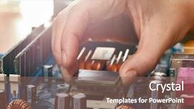  Presentation with microprocessor - Theme featuring chipset - engineer plug in cpu microprocessor background and a violet colored foreground