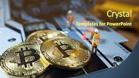  Presentation with mining - Colorful PPT layouts enhanced with chipset - little miner is digging backdrop and a  colored foreground