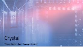  Presentation with blue gears engineering technology backdrop - Slide deck featuring chipset - view of data technology background and a light blue colored foreground