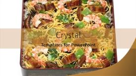  Presentation with japanese food - Theme consisting of chirashi-sushi-japanese-food background and a gold colored foreground