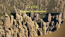  Presentation with rock - Audience pleasing PPT theme consisting of chiricahua-national-monument-canyon backdrop and a violet colored foreground