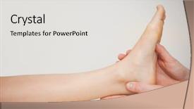  Presentation with patient - Slides having chiropodist holding the foot background and a light gray colored foreground