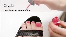  Presentation with nail - Cool new theme with chiropodist-painting-on-nail backdrop and a lemonade colored foreground