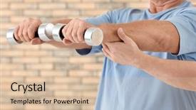  Presentation with brick - Amazing PPT layouts having alternative medicine exercise - physiotherapist working with patient backdrop and a lemonade colored foreground