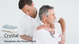  Presentation with chiropractor - Audience pleasing PPT theme consisting of chiropratic - side view of a male backdrop and a white colored foreground