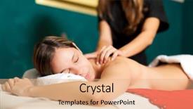  Presentation with spa - Colorful PPT theme enhanced with chiropractic - woman having a massage backdrop and a light gray colored foreground