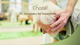  Presentation with chiropractor - Beautiful slide deck featuring chiropractor-or-physiotherapist-helps-senior backdrop and a lemonade colored foreground