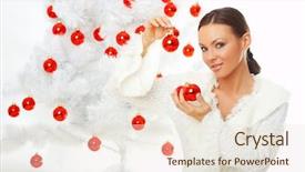  Presentation with white christmas - Cool new presentation theme with chirstmas - 20-25 years olf beautiful woman backdrop and a lemonade colored foreground