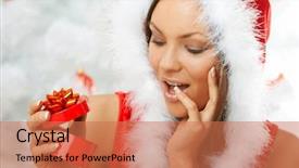  Presentation with white christmas - Amazing slides having chirstmas - 20-25 years olf beautiful woman backdrop and a coral colored foreground
