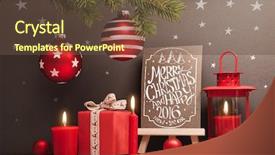  Presentation with congratulatory - Audience pleasing PPT theme consisting of chirstmas - christmas background with gifts backdrop and a tawny brown colored foreground