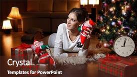  Presentation with boxes - Amazing presentation design having purple and black concentric circles backdrop and a  colored foreground.