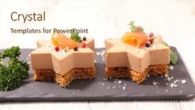  Presentation with foie - Slide set featuring chirstmas toast with foie gras background and a cream colored foreground