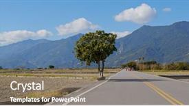  Presentation with rice field - Slide deck having  background and a  colored foreground