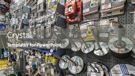  Presentation with power tools - Presentation theme having chisinau-moldova-may-2020-panorama background and a gray colored foreground