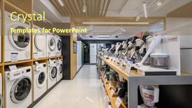  Presentation with machines - Colorful PPT theme enhanced with chisinau-moldova-may-2020-showroom backdrop and a coral colored foreground