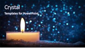  Presentation with copy space - Cool new PPT theme with chistmas candle glowing on glitter backdrop and a navy blue colored foreground