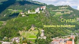 Presentation with italy - Amazing presentation theme having chiusa-klausen-in-dolomites-italy backdrop and a tawny brown colored foreground