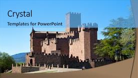  Presentation with spanish heritage - Presentation theme having chivalric - ancient spanish castle javier navarre background and a  colored foreground