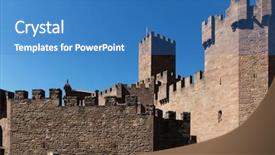  Presentation with spanish heritage - Beautiful PPT layouts featuring chivalric - ancient spanish castle javier navarre backdrop and a  colored foreground